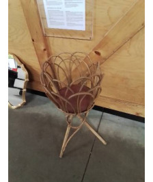 PORTE PLANTE ROTIN ANNÉES 50