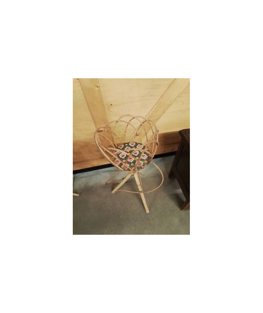 PORTE PLANTE ROTIN ANNÉES 50