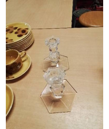 PAIRE DE BOUGEOIRS CRISTAL VAL ST LAMBERT