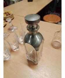 CARAFE VERRE ET ETAIN DU MANOIR 