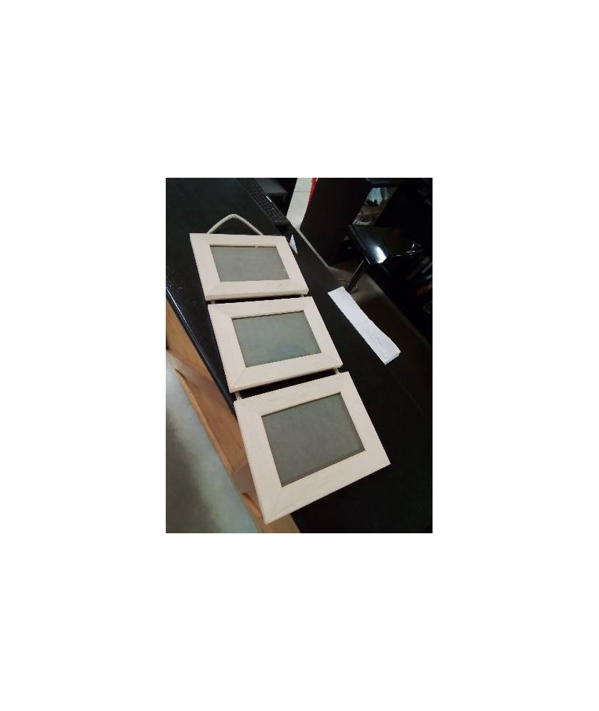 3 CADRES PHOTO BOIS CLAIR