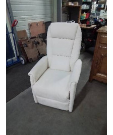 FAUTEUIL RELAX RELEVEUR ÉLECTRIQUE TISSU ECRU 