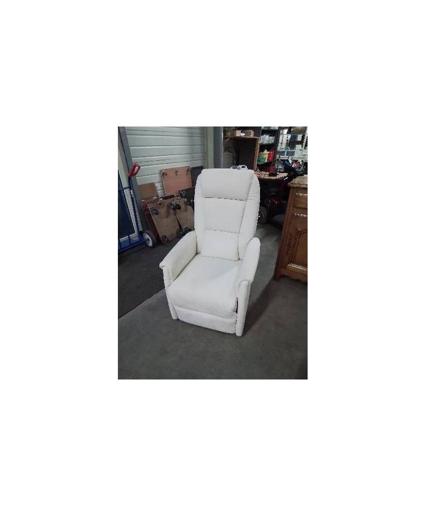 FAUTEUIL RELAX RELEVEUR ÉLECTRIQUE TISSU ECRU 