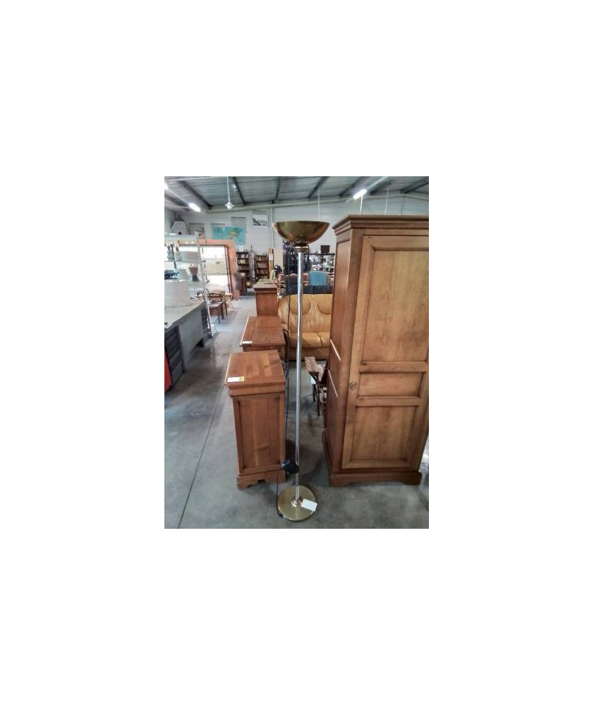 LAMPADAIRE HALOGÈNE A VARIATEUR PIERRE CARDIN  MÉTAL CHROMÉ ET DORÉ 