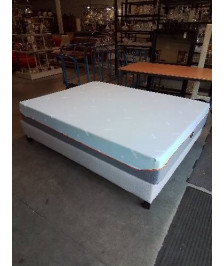 ENSEMBLE SOMMIER TAPISSER+MATELAS TEMPUR A MÉMOIRE DE FORME 140X190CM