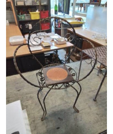 CHAISE PORTE PLANTE FER FORGÉ CINTRÉ ANNÉES 50