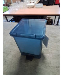 POUBELLE DE SALLE DE BAIN A PÉDALE RÉSINE BLEU