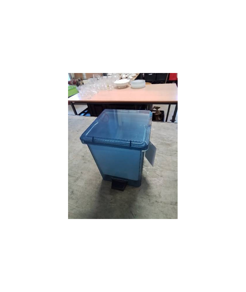 POUBELLE DE SALLE DE BAIN A PÉDALE RÉSINE BLEU