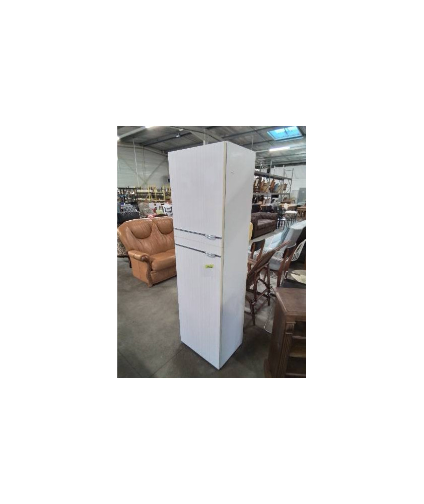 COLONNE DE CUISINE BOIS ET FORMICA BLANC 2 PORTES 