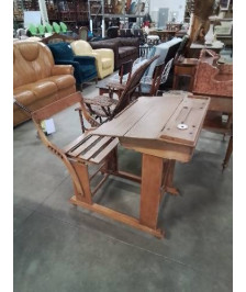 BUREAU D’ÉCOLIER ASSISE HAUTEUR AJUSTABLE BOIS CLAIR DÉBUT XXE