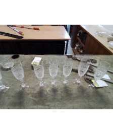 6 FLUTES A CHAMPAGNE CRISTAL TAILLÉ 