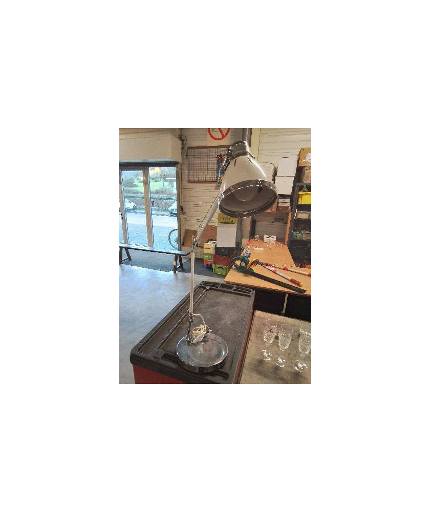 LAMPE  D ARCHITECTE MÉTAL BLANC ET CHROMÉ AGEMOB ME