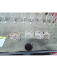 4 REHAUSSEURS DE PIEDS VERRE DÉBUT XXE 