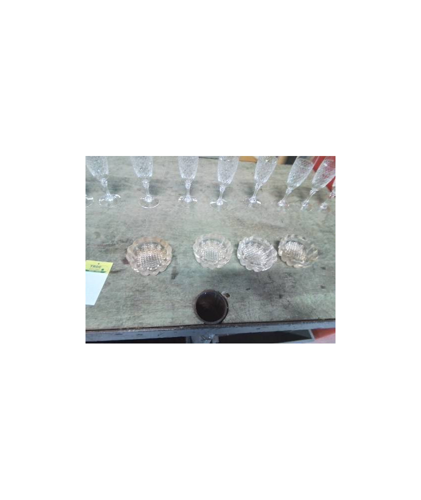 4 REHAUSSEURS DE PIEDS VERRE DÉBUT XXE 