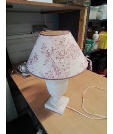 LAMPE BALUSTRE CÉRAMIQUE ECRU AJ ECRU ROUGE 