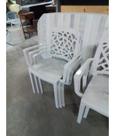 FAUTEUIL DE JARDIN RÉSINE TAUPE DOSSIER AJOURÉ 