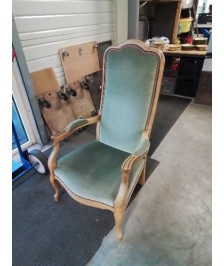 VOLTAIRE BOIS CLAIR CAPITONNÉ TISSU BRONZE 