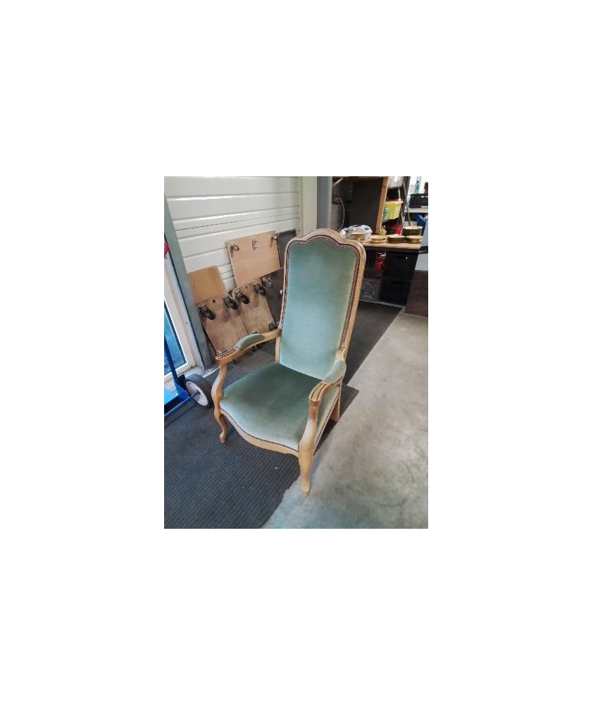 VOLTAIRE BOIS CLAIR CAPITONNÉ TISSU BRONZE 