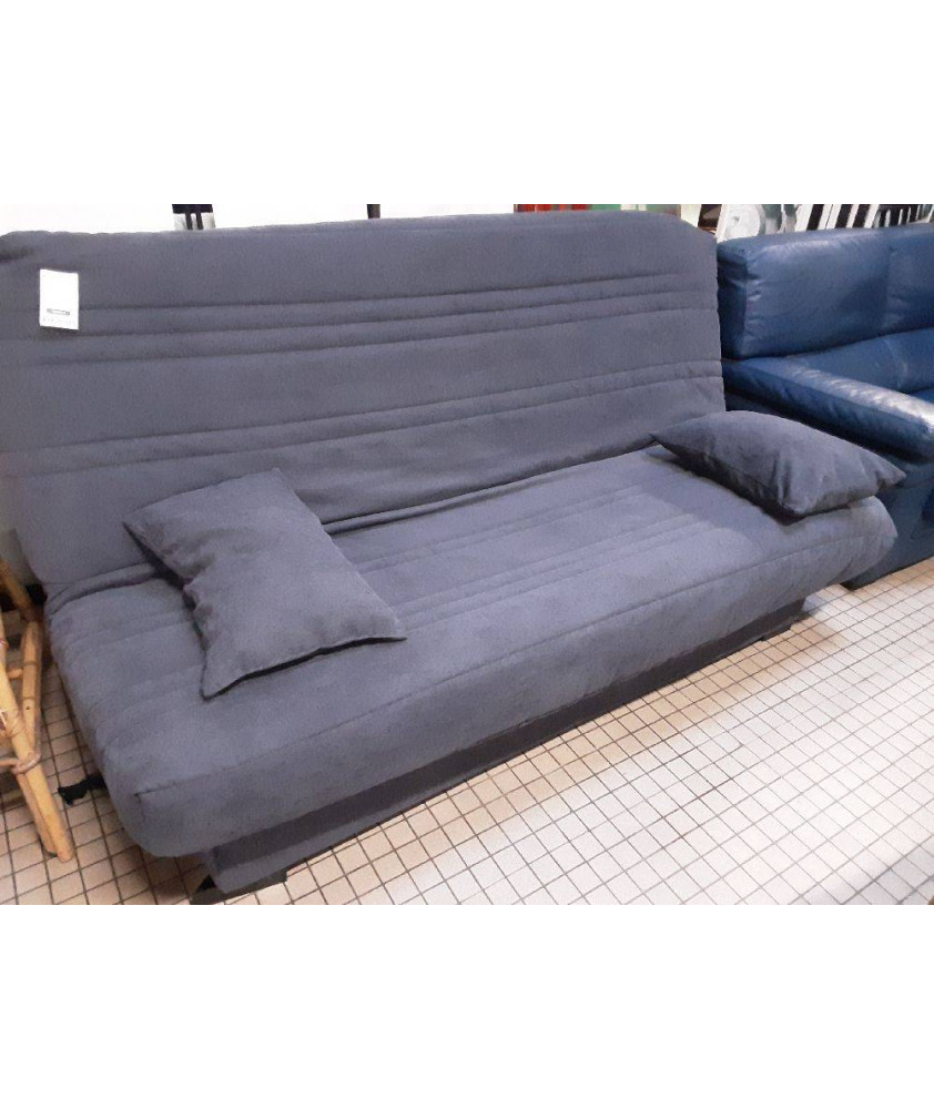 CANAPE CLIC CLAC TISSU GRIS MATELAS BULTEX