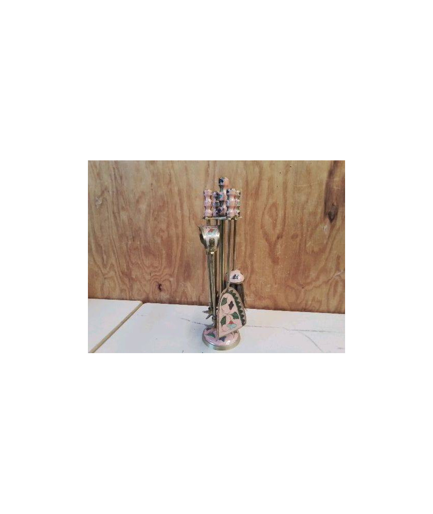 MINI VALET DE CHEMINÉE EN LAITON ÉMAILLÉ