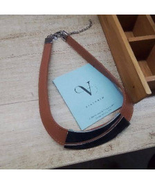 COLLIER CUIR MARRON