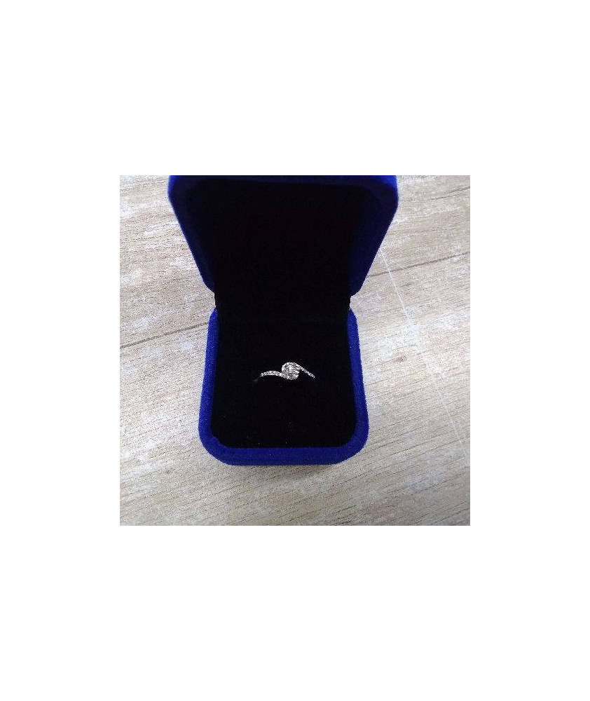 BAGUE OR BLANC 9 CARATS ET DIAMANTS T52