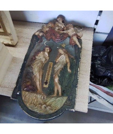 THERMOMETRE PLATRE SIGNÉ DAMÉ