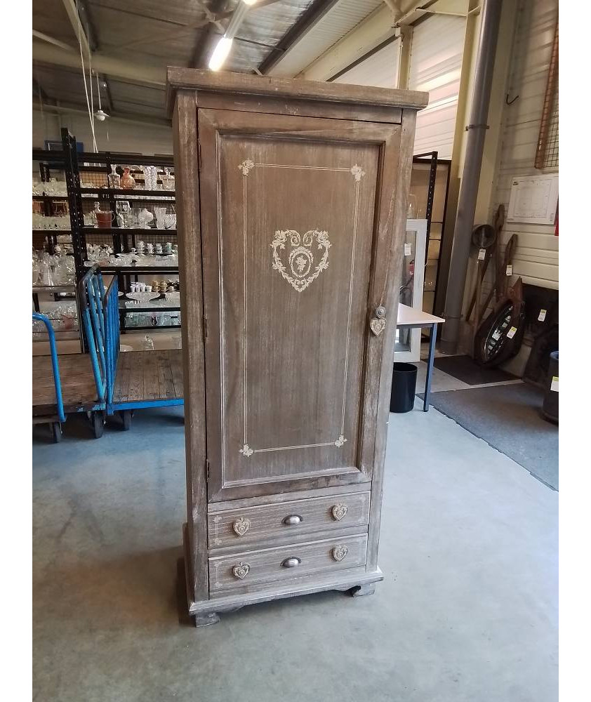 DRESSING CAMILLE MAISON DU MONDE BOIS CÉRUSÉ TAUPE 1 PORTE 2 TIROIRS 