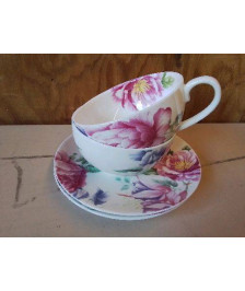 LOT DE 2 TASSES MOTIF PIVOINE