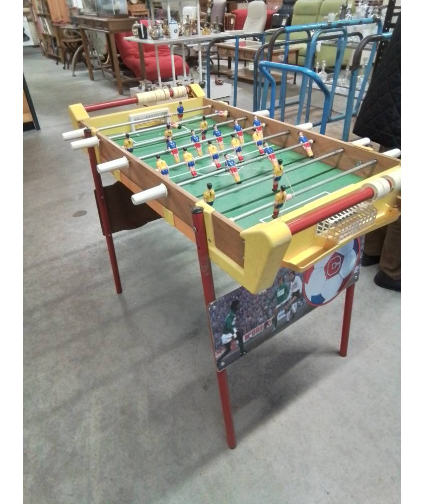 BABY FOOT CHARTON MICHEL PLATINI PIÈTEMENT MÉTAL ROUGE ANNÉES 70-80