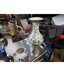 GRAND VASE DECORS ASIATIQUE 