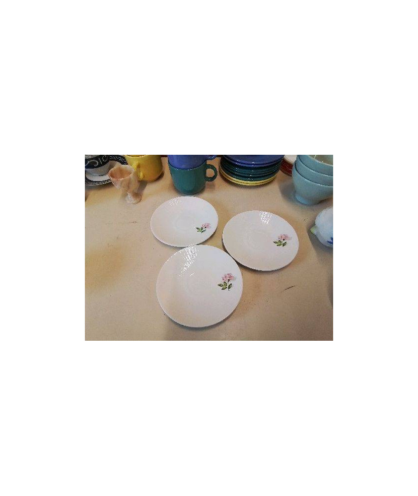 TRIO SOUCOUPE MOTIF FLORAL 