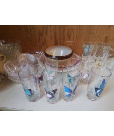 LOT DE 8 VERRES À JUS PAPILLON 