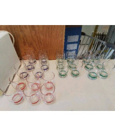 LOT DE 6 VERRE COLORÉ 