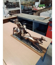 STATUETTE PLATRE PEINT DIANE CHASSERESSE EN  L ETAT