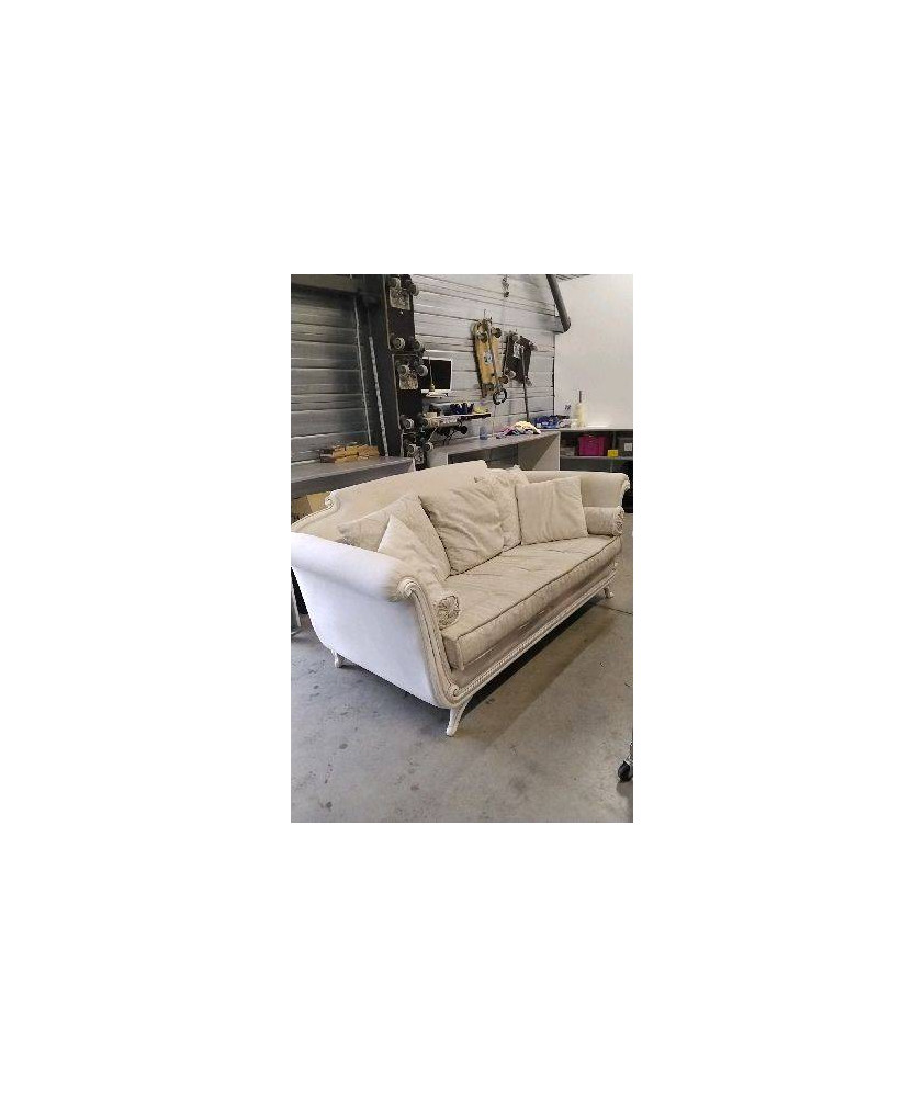 CANAPE 3 PLACES BOIS ET CHIFFONS - EN L’ETAT