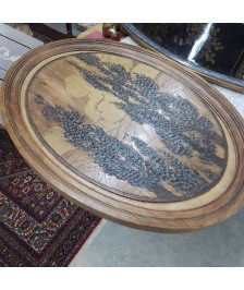 CADRE BOIS OVALE GRAVÉ 