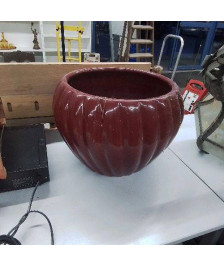 CACHE POT FAIENCE ROUGE 