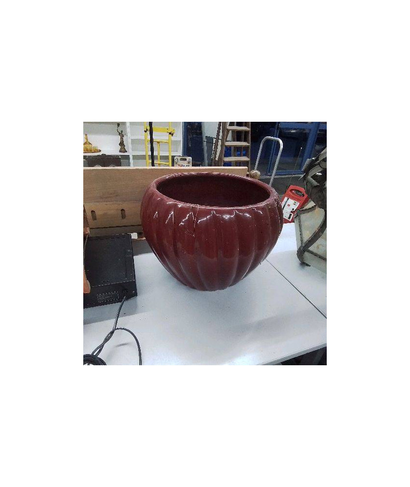 CACHE POT FAIENCE ROUGE 