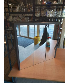 ARMOIRE DE TOILETTE LIVARNO BOIS GRIS 3 PORTES MIROIR 