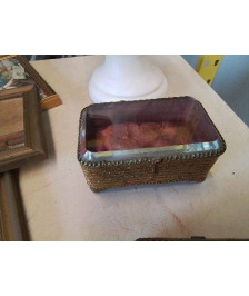 COFFRET A BIJOUX BRONZE ET CRISTAL 