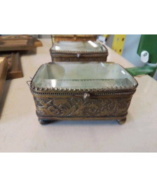 COFFRET A BIJOUX BRONZE ET CRISTAL 