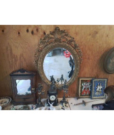 GRAND MIROIR BISOTÉ OVAL STYLE ROCAILLE