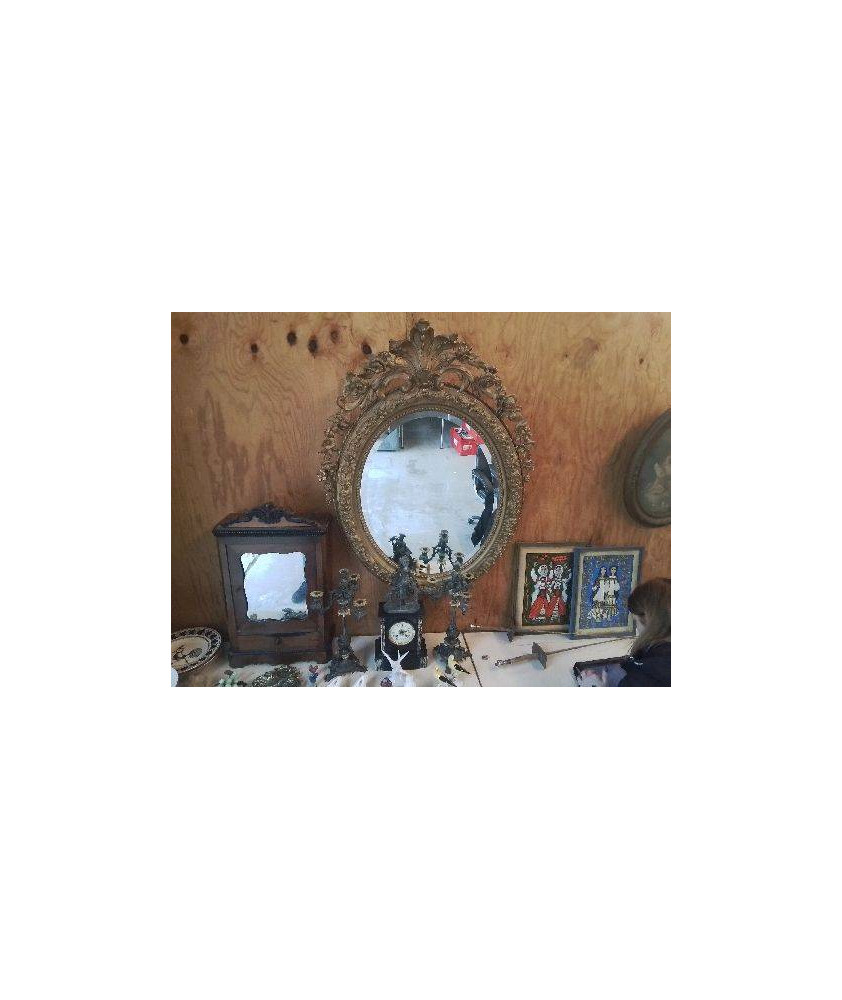 GRAND MIROIR BISOTÉ OVAL STYLE ROCAILLE