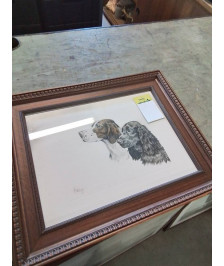 EAU FORTE CHIENS DE CHASSE GEORGE FRÉDÉRIC ROTIG 1873 1961 