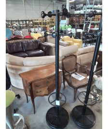 PERROQUET PORTE PARAPLUIE MÉTAL ET RÉSINE NOIR 8 PATÈRES 