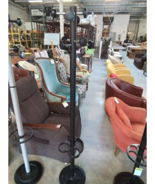 PERROQUET PORTE PARAPLUIE MÉTAL NOIR ET CHROMÉ RÉSINE NOIR 8 PATÈRES 