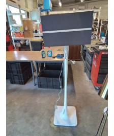 LAMPADAIRE RÉSINE BLANC AJ TAUPE A LISERÉ BLANC 