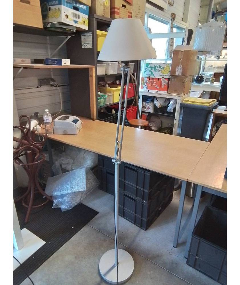LAMPADAIRE ARTICULE MÉTAL GRIS AJ ECRU