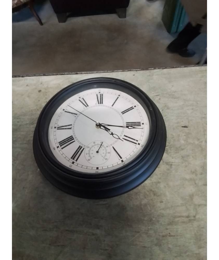 HORLOGE RONDE RÉSINE NOIR